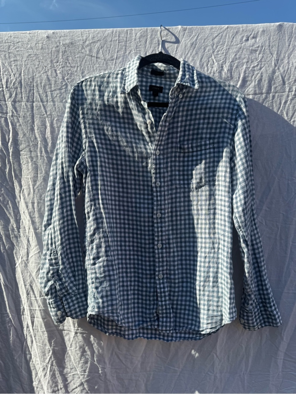 J.Crew Baird McNutt Irish Linen Gingham Check Button Up Shirt